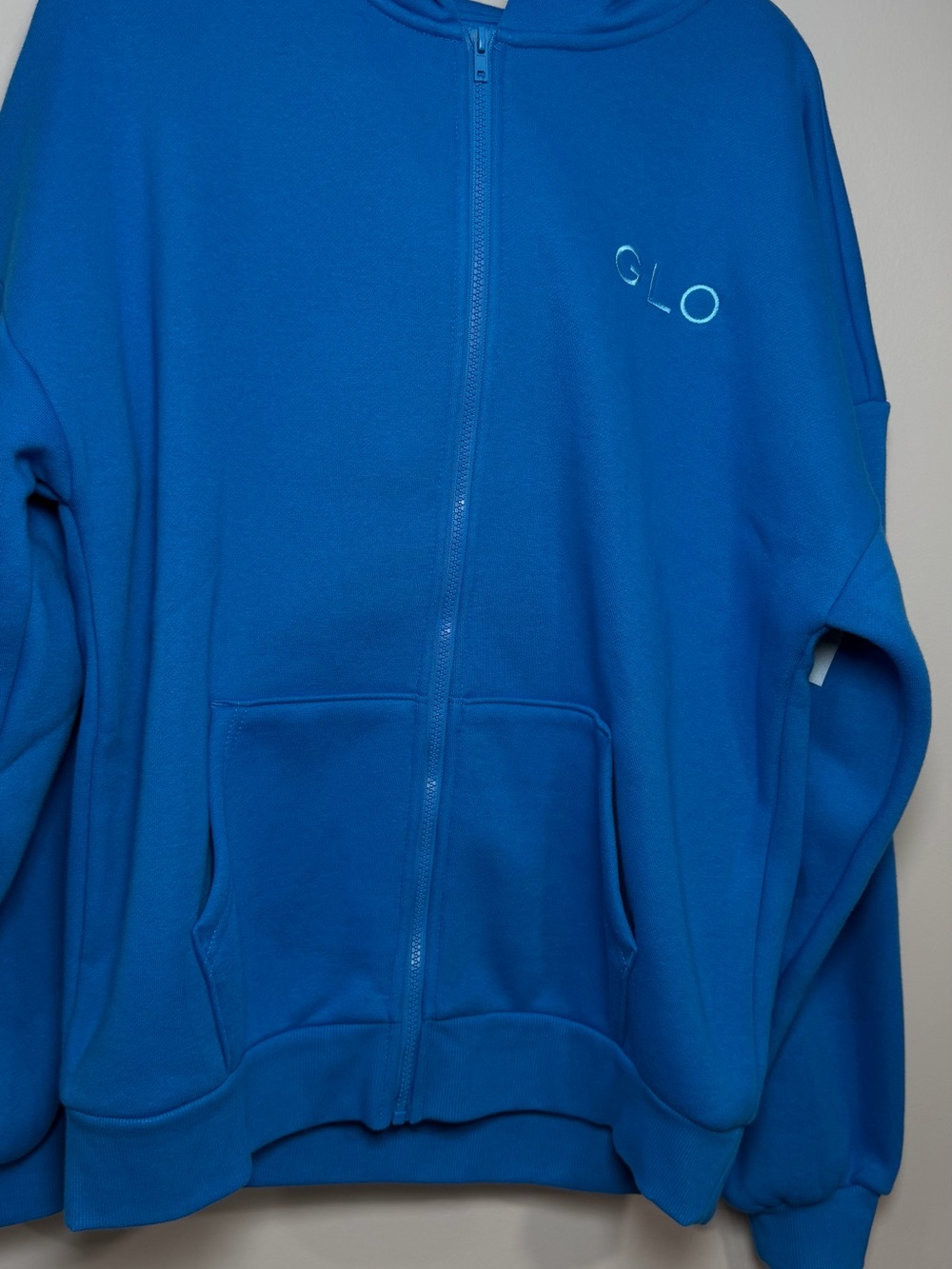 GLO Unizex Blue Zip-Up Hoodie
